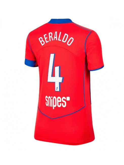 Paris Saint-Germain Lucas Beraldo #4 Zenski Rezervni Dres 2025-26 Kratak Rukavima Paris Saint-Germain Lucas Beraldo #4 Zenski Rezervni Dres 2025-26 Kratak Rukavima